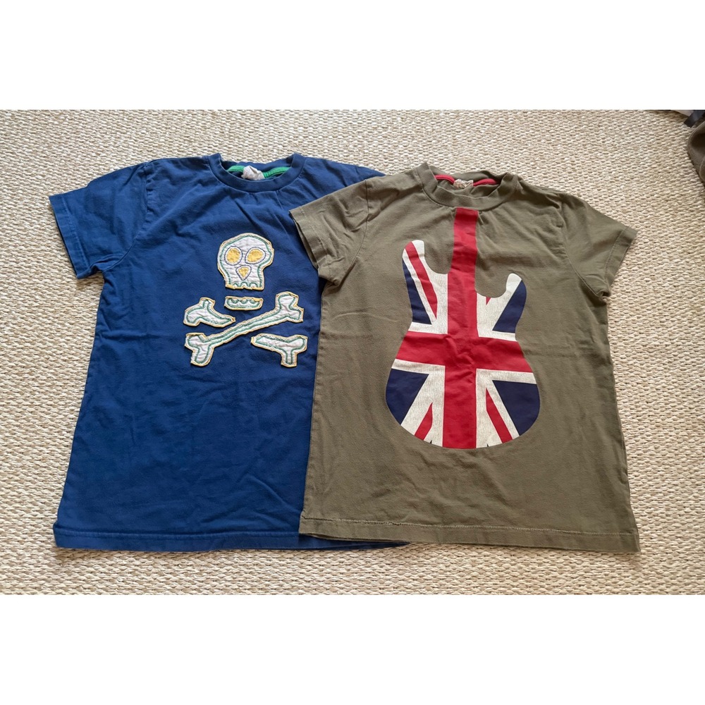 Mini Boden Boys Graphic T-Shirt Lot Skull Crossbones Union Jack Guitar 10/12
